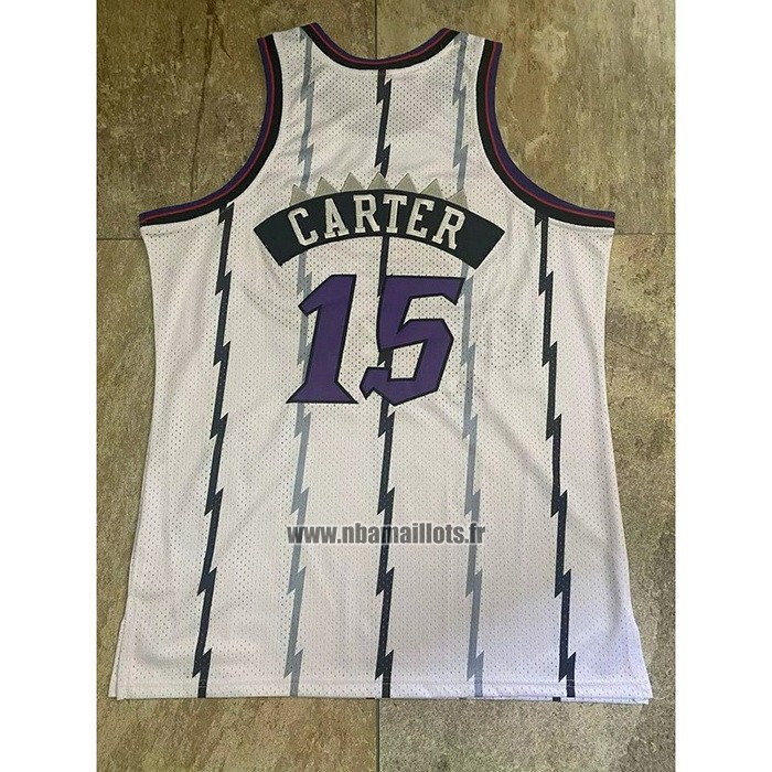 Maillot Tornto Raptors Vince Carter NO 15 Mitchell & Ness 1998-99 Blanc2